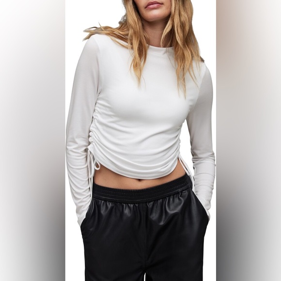 All Saints Tops - NWT All Saints Beta Ruched Funnel Neck Crop Top.